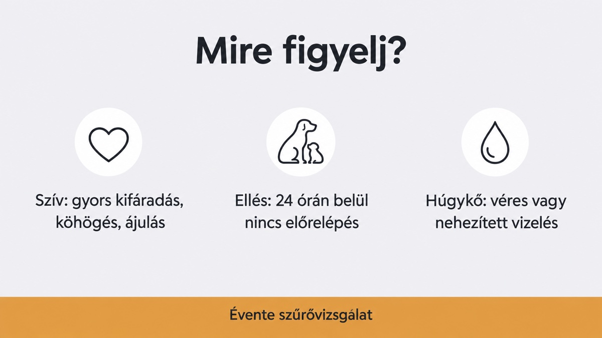 Három belgyógyászati probléma figyelmeztető jelei francia bulldognál: szív, ellés, húgykő